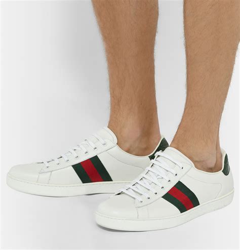 what kind of leather does gucci use for shoes|white gucci shoes men.